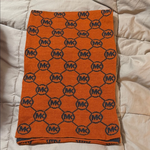 Michael Kors Accessories - Michael Kors Vibrant Orange Scarf with Black Logo